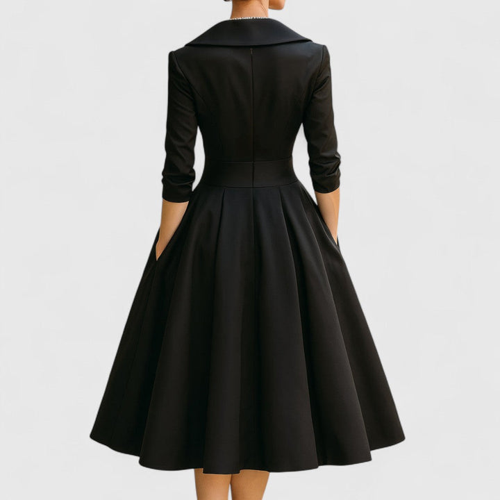 Rosalie™ | Elegante midi-jurk met subtiele glans