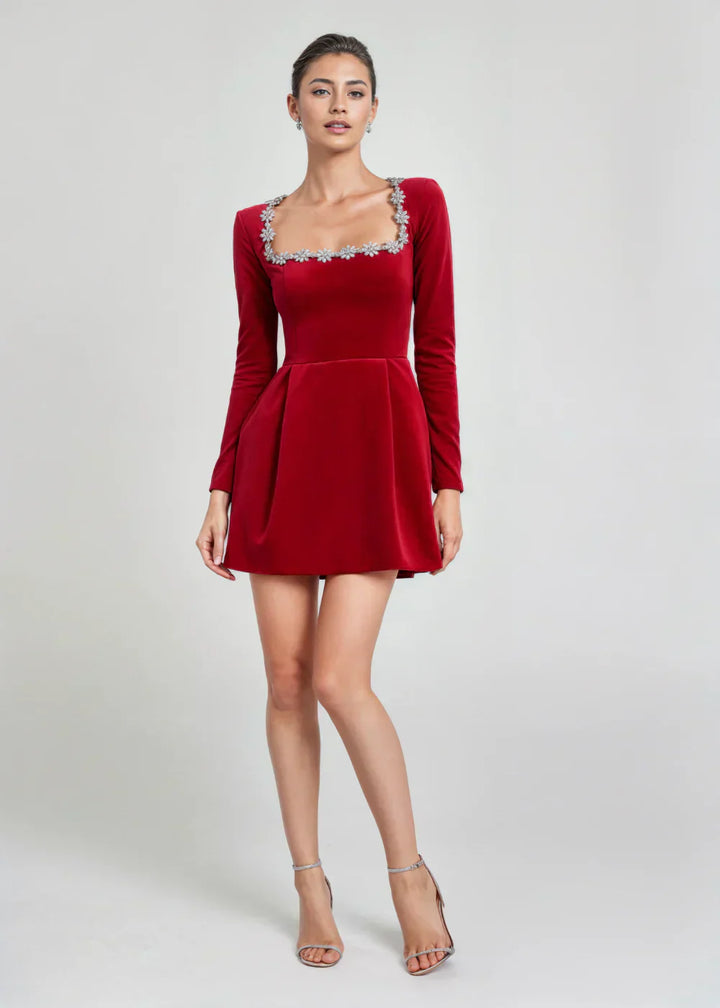 Ashlyn™ | Fluwelen minijurk