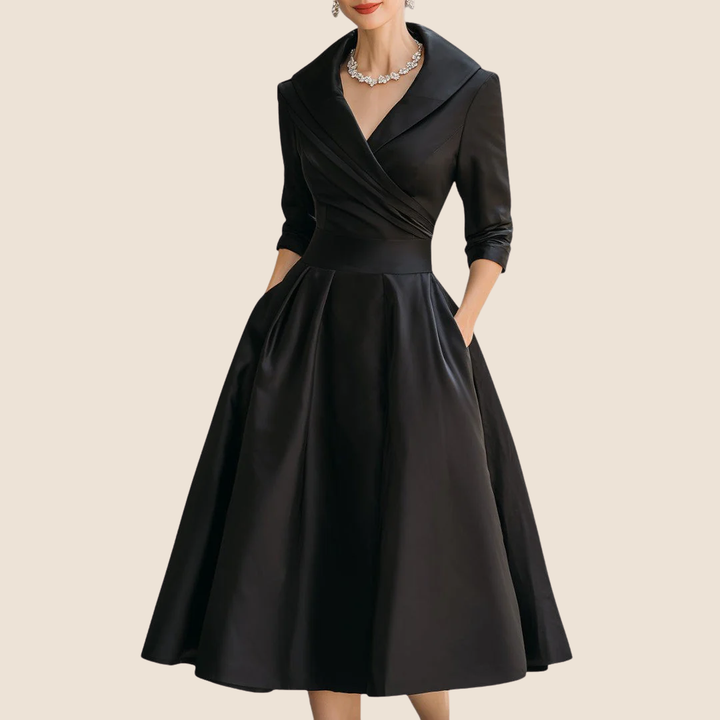 Rosalie™ | Elegante midi-jurk met subtiele glans