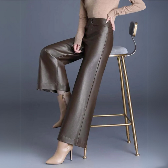 Layne | Wide-Cut Leather Trousers