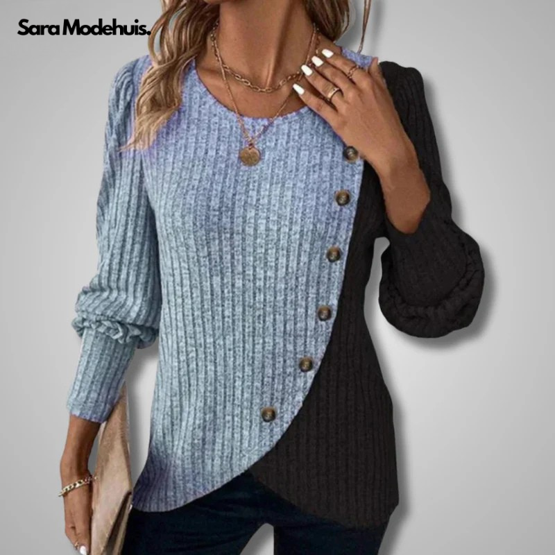 Bridget™ Elegante Gebreide Longsleeve met Knoopjes