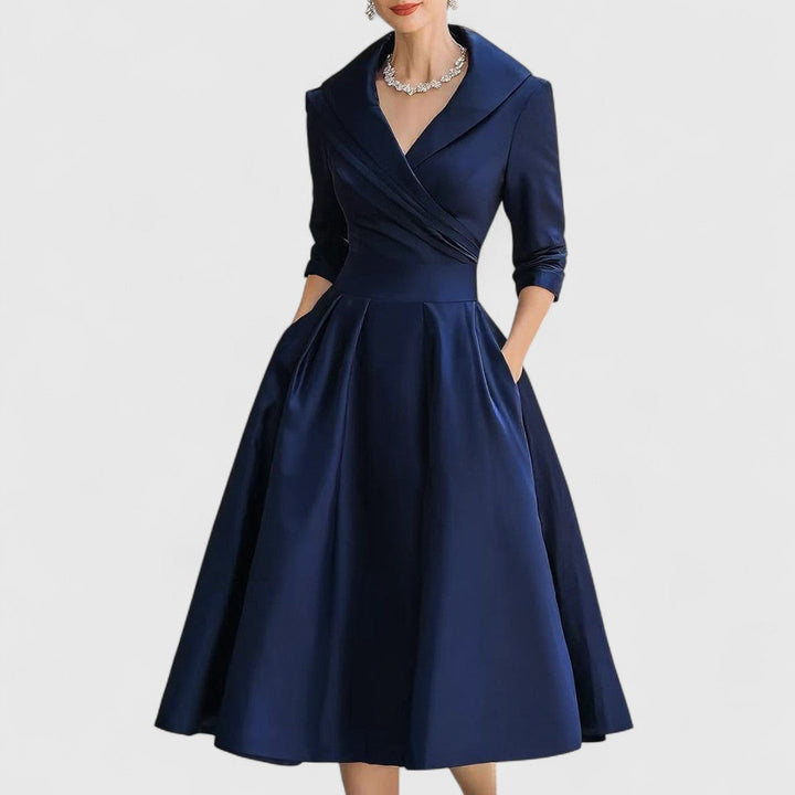 Rosalie™ | Elegante midi-jurk met subtiele glans