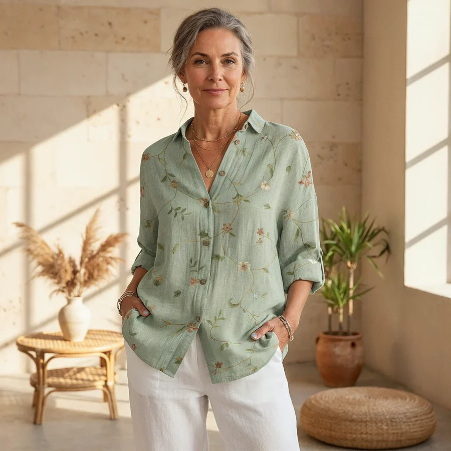 Roseline | Printed Button-Up Shirt