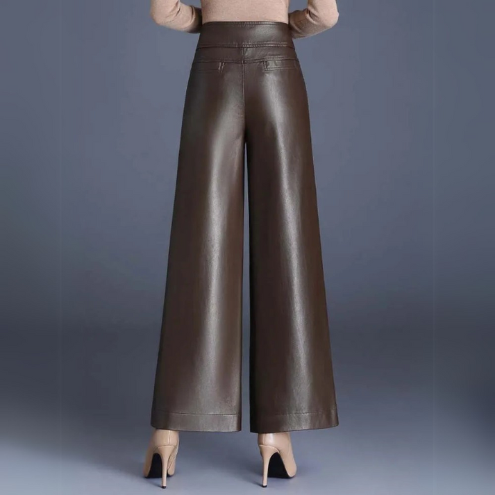 Layne | Wide-Cut Leather Trousers