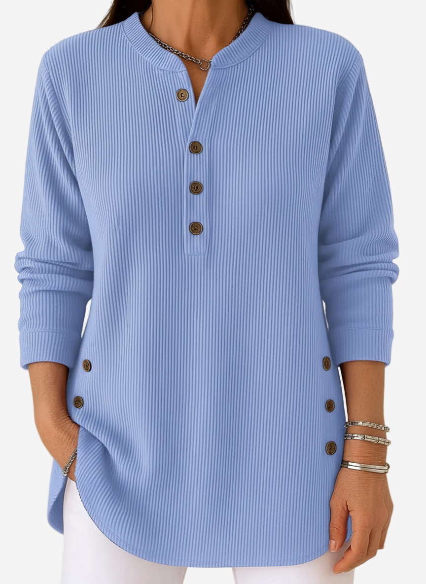 Edith™ | Lange mouwen effen gebreide trui