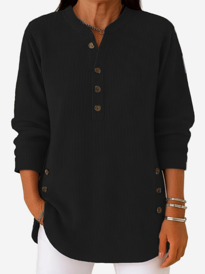 Edith™ | Lange mouwen effen gebreide trui