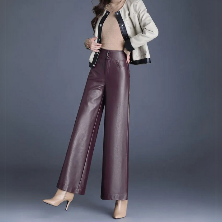 Layne | Wide-Cut Leather Trousers