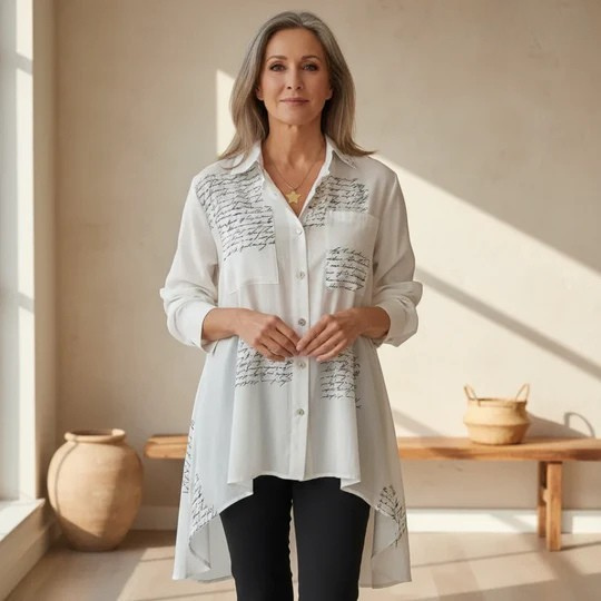 Zoey | Handwritten Button-Up Shirt