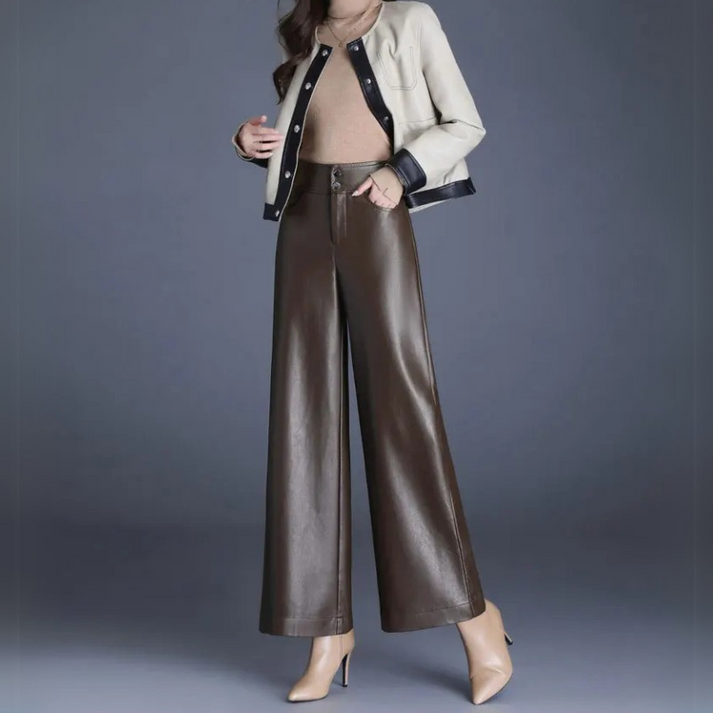 Layne | Wide-Cut Leather Trousers