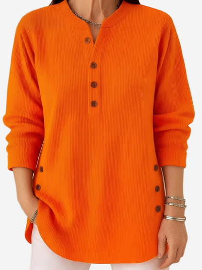 Edith™ | Lange mouwen effen gebreide trui