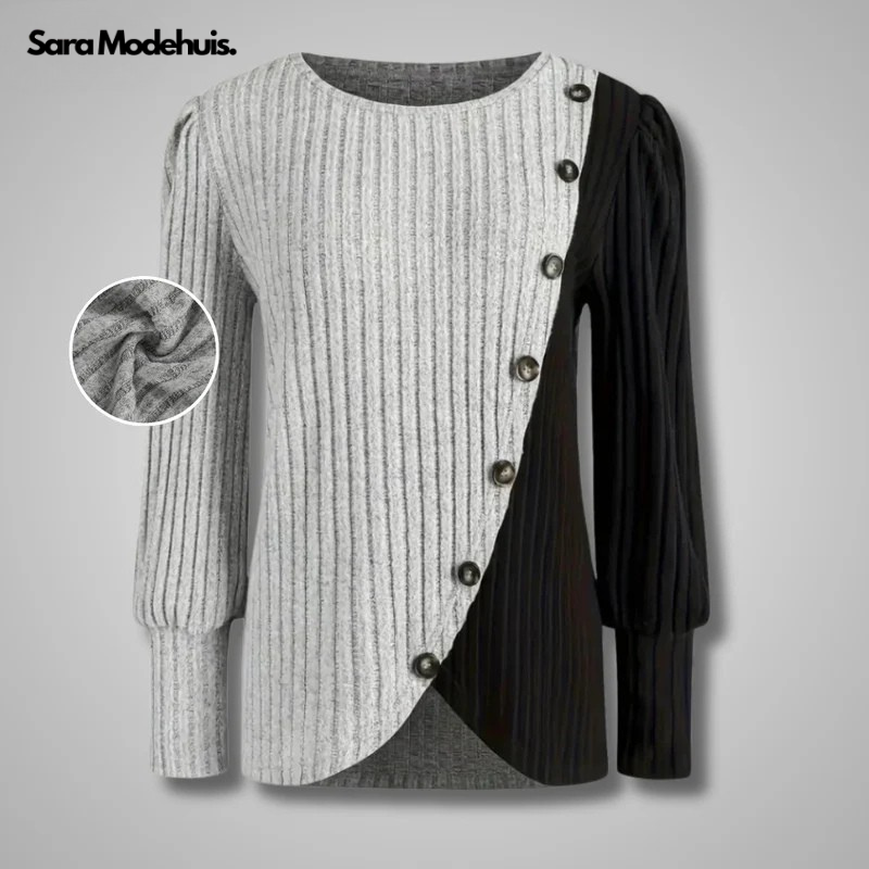 Bridget™ Elegante Gebreide Longsleeve met Knoopjes