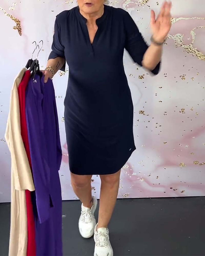 HANNE | ELEGANT DRESS WITH V-NECK