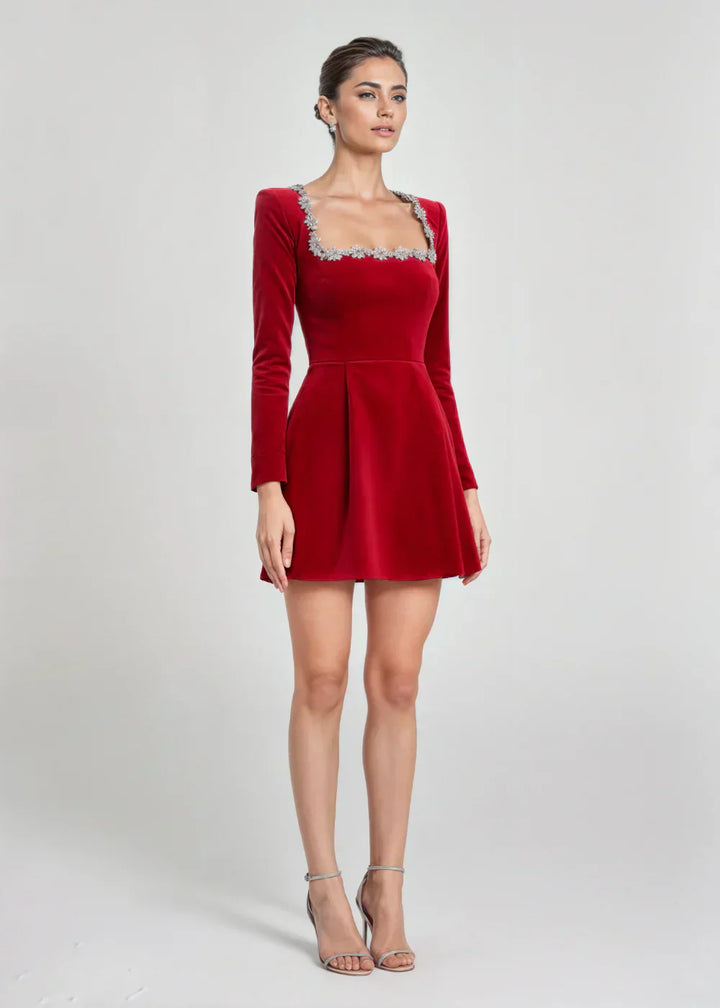 Ashlyn™ | Fluwelen minijurk