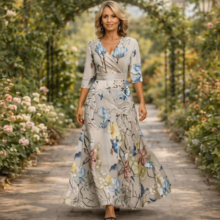 Angela | Wrap-Style Flowing Maxi Dress