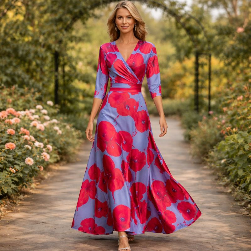 Angela | Wrap-Style Flowing Maxi Dress