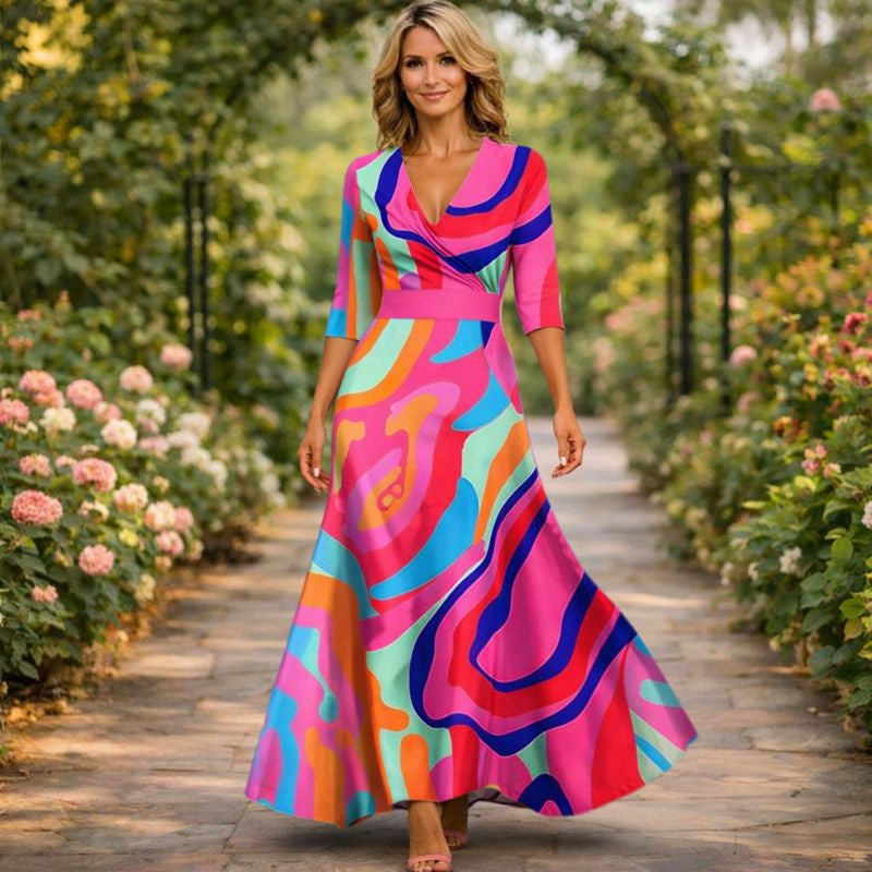 Angela | Wrap-Style Flowing Maxi Dress