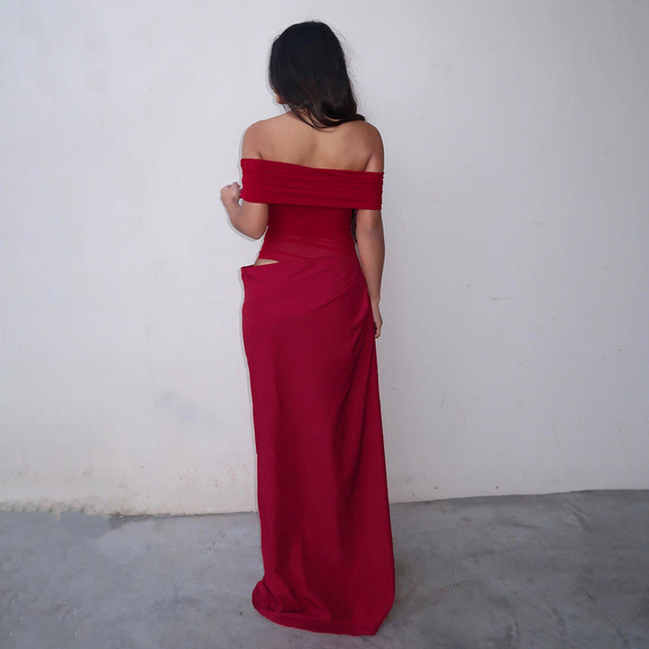 QUELINA | SUNVEIL DRAPE DRESS