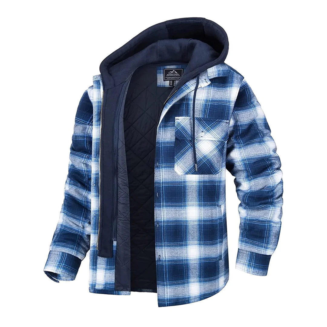 Brandon | Checked Hooded Jacket