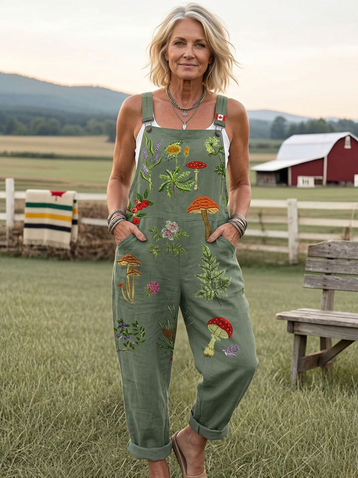 Nature-Inspired Embroidery Jumpsuit