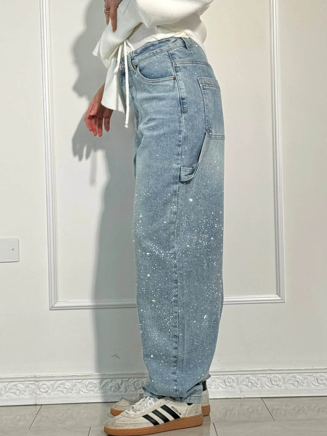 Rafaela | Diamond Jeans with Balloon Fit and Sparkling Details