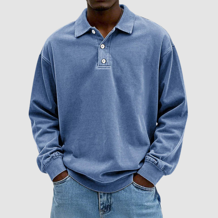 Maxime | Vintage Long Sleeve Polo Shirt