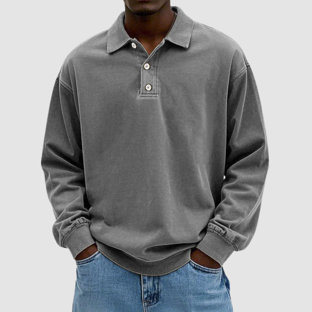Maxime | Vintage Long Sleeve Polo Shirt