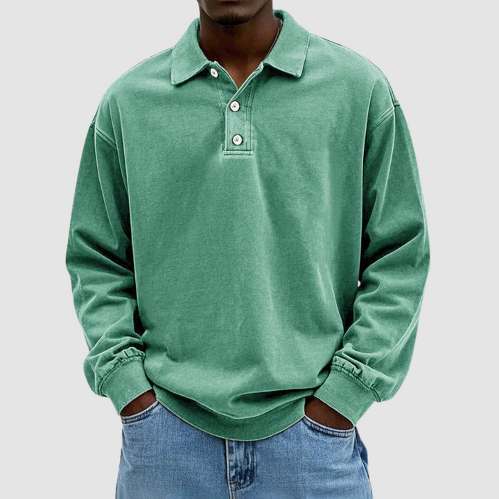 Maxime | Vintage Long Sleeve Polo Shirt