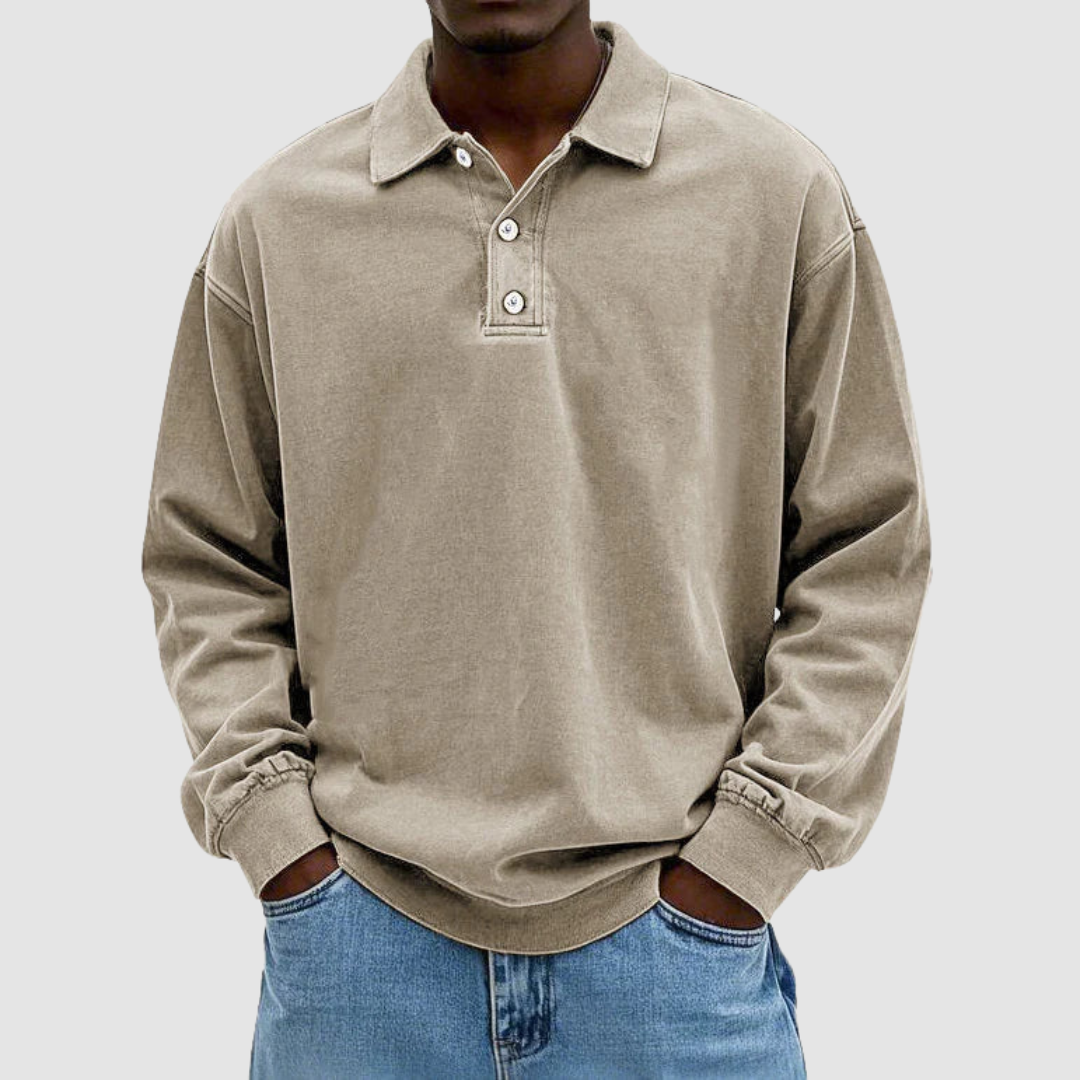 Maxime | Vintage Long Sleeve Polo Shirt