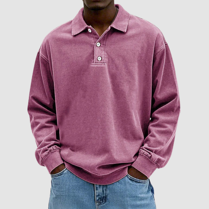 Maxime | Vintage Long Sleeve Polo Shirt