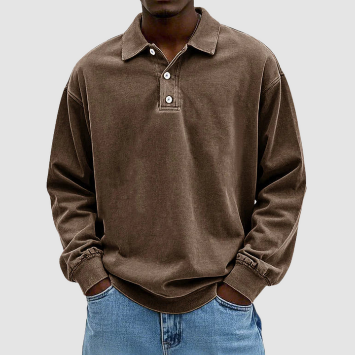 Maxime | Vintage Long Sleeve Polo Shirt