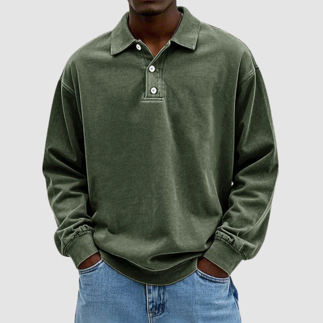 Maxime | Vintage Long Sleeve Polo Shirt