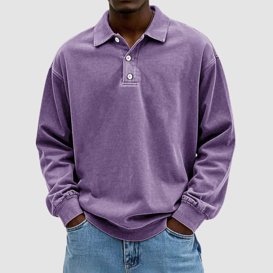 Maxime | Vintage Long Sleeve Polo Shirt