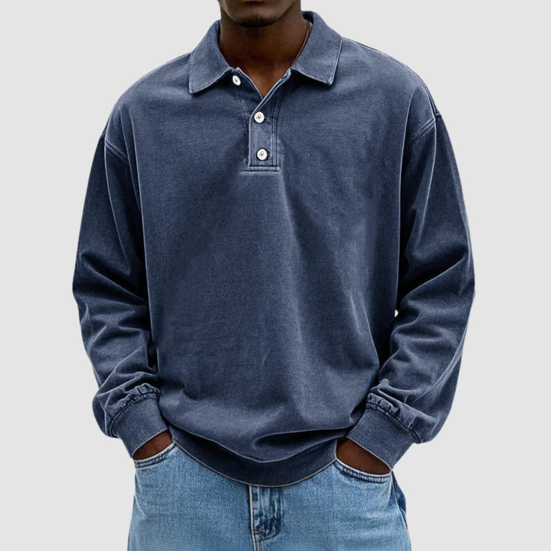 Maxime | Vintage Long Sleeve Polo Shirt