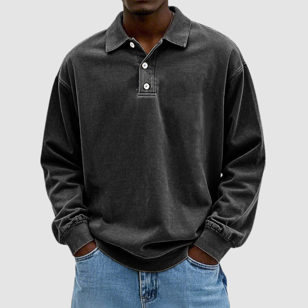 Maxime | Vintage Long Sleeve Polo Shirt
