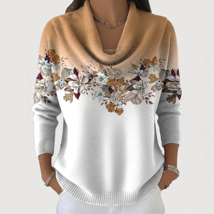 Mia™ - Floral sweater with a soft neckline