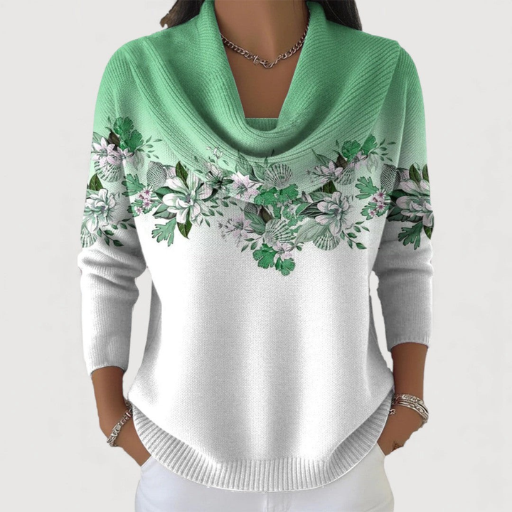 Mia™ - Floral sweater with a soft neckline