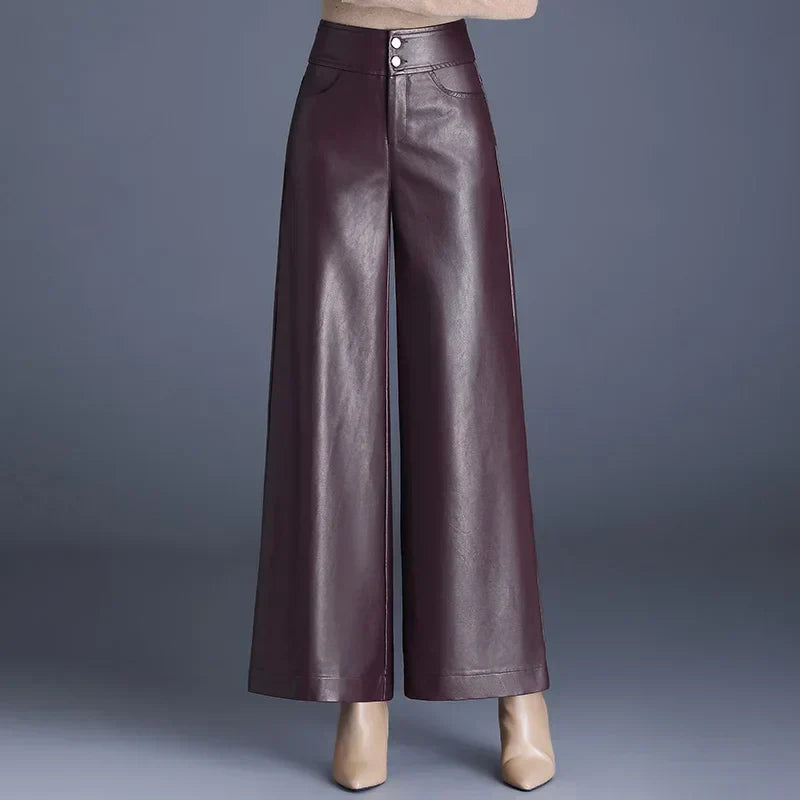 Layne | Wide-Cut Leather Trousers