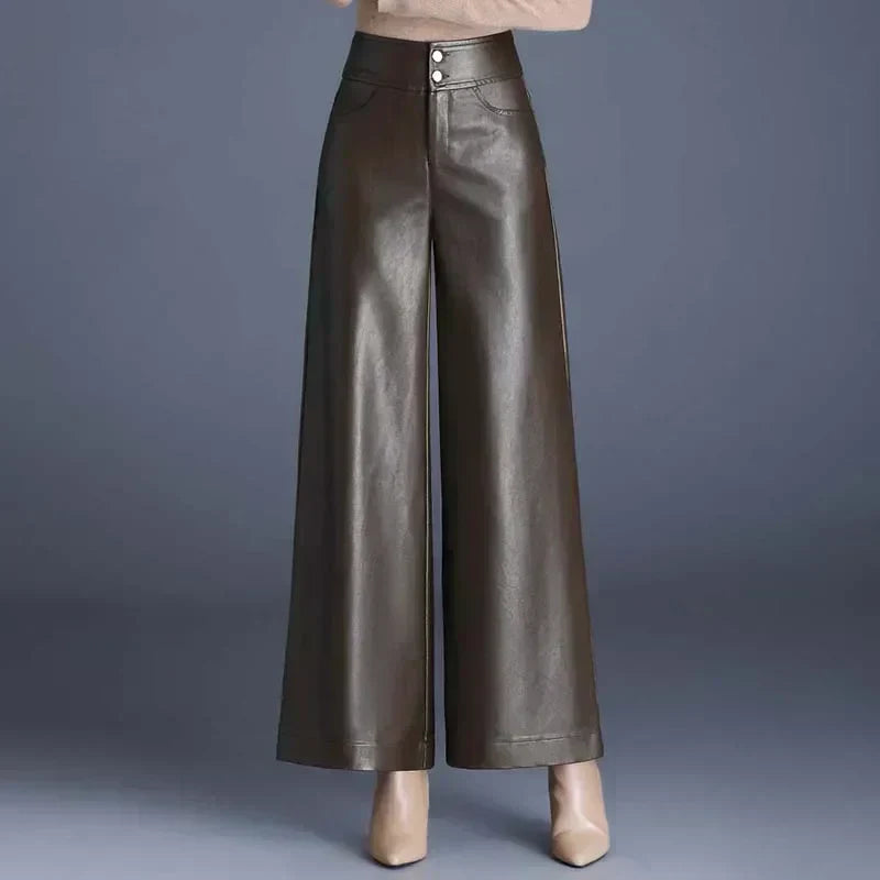 Layne | Wide-Cut Leather Trousers