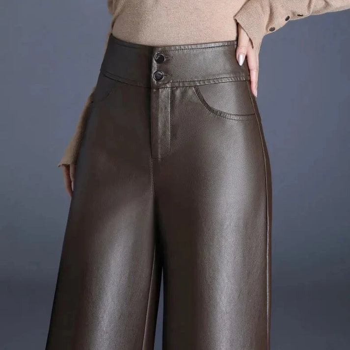 Layne | Wide-Cut Leather Trousers