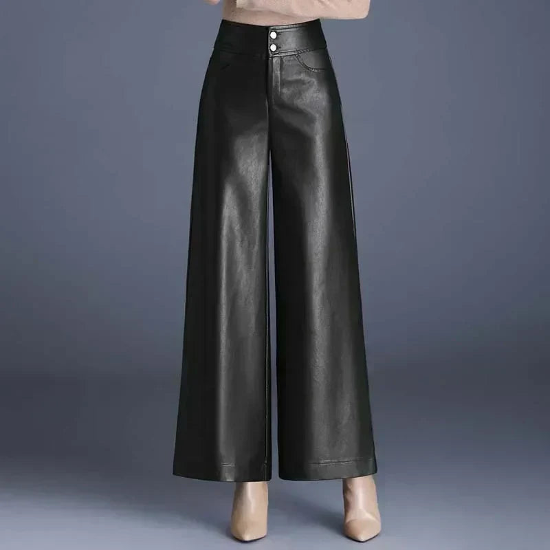 Layne | Wide-Cut Leather Trousers