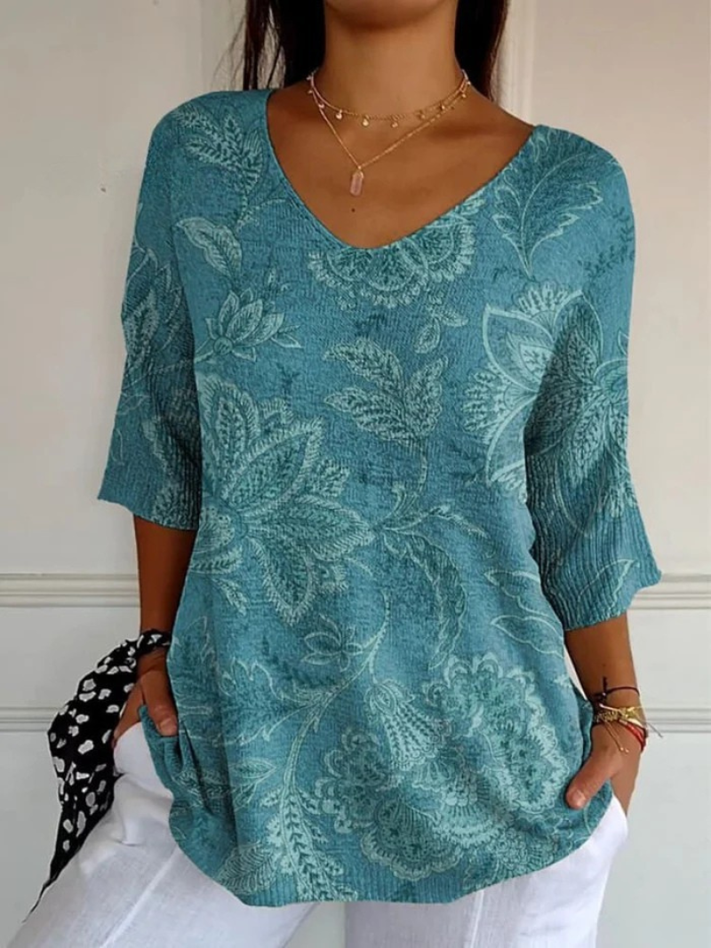 Women's Vintage Ethnic Floral Art Print Casual
