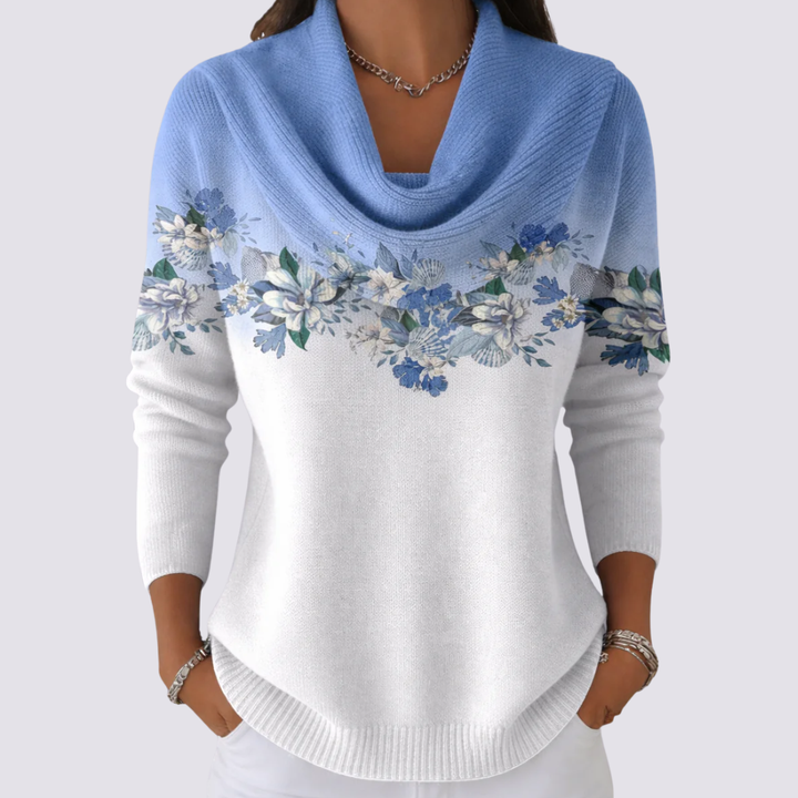 Mia™ - Floral sweater with a soft neckline