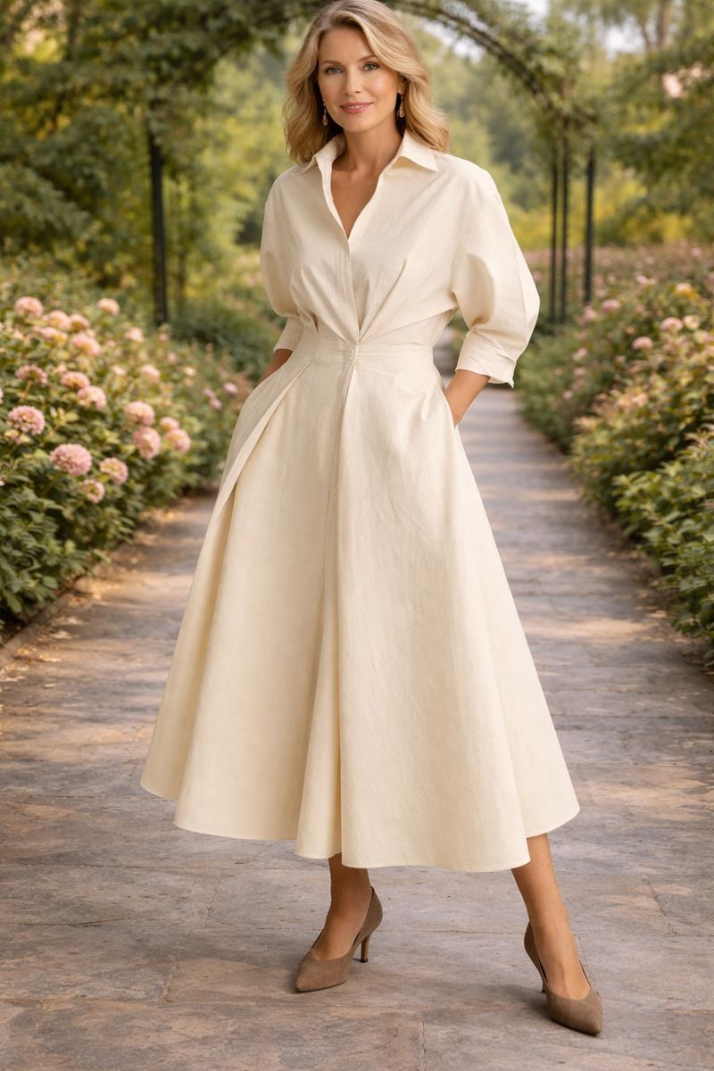 Stephanie | Wrap-Front Flowing Maxi Dress