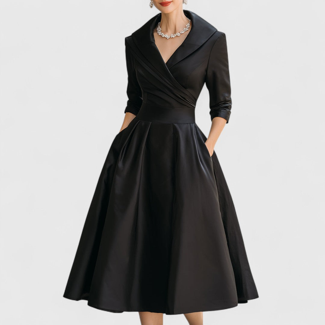 Rosalie™ | Elegante midi-jurk met subtiele glans