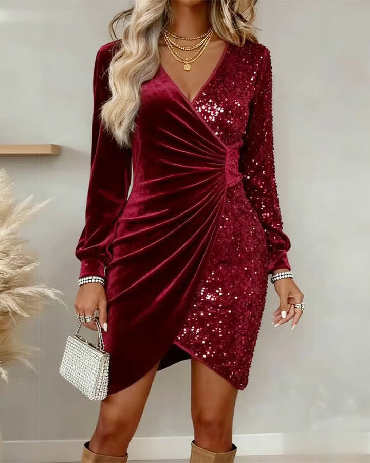 Paula™ | Kerstmidi-jurk met V-hals