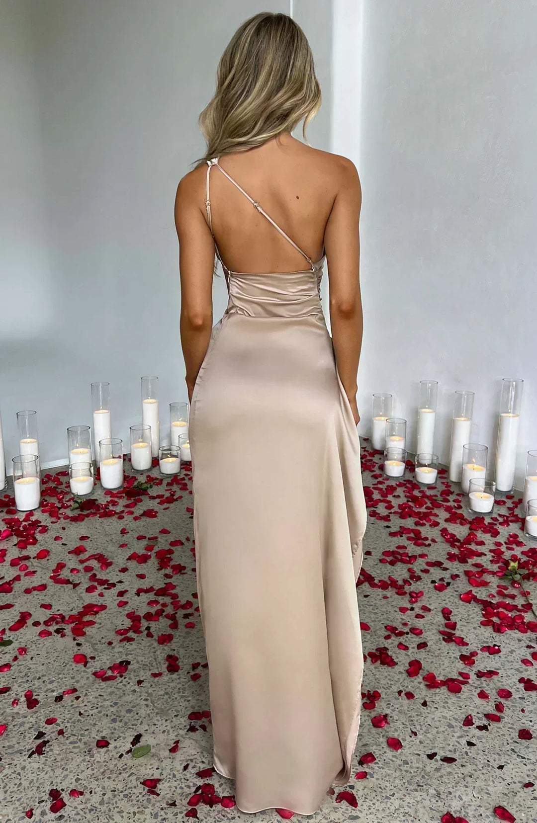 DELPHI | DRAPE SATIN GOWN