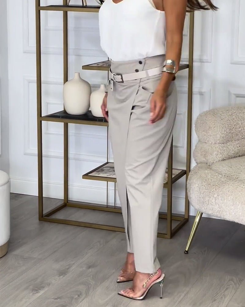 Bree | Patchwork Pants with Belt