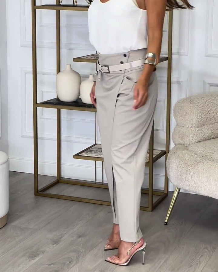 Bree | Patchwork Pants with Belt