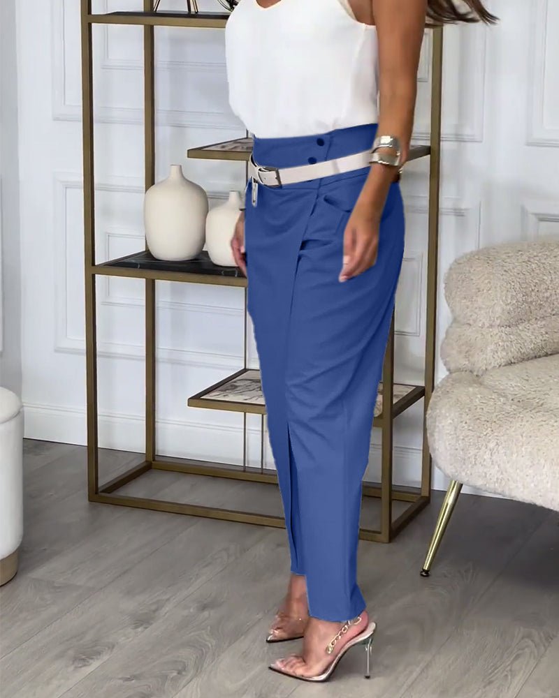 Bree | Patchwork Pants with Belt