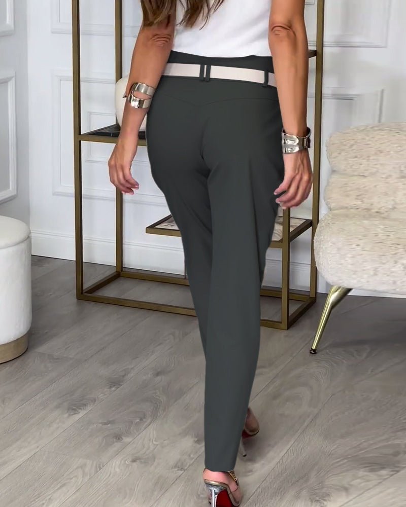 Bree | Patchwork Pants with Belt